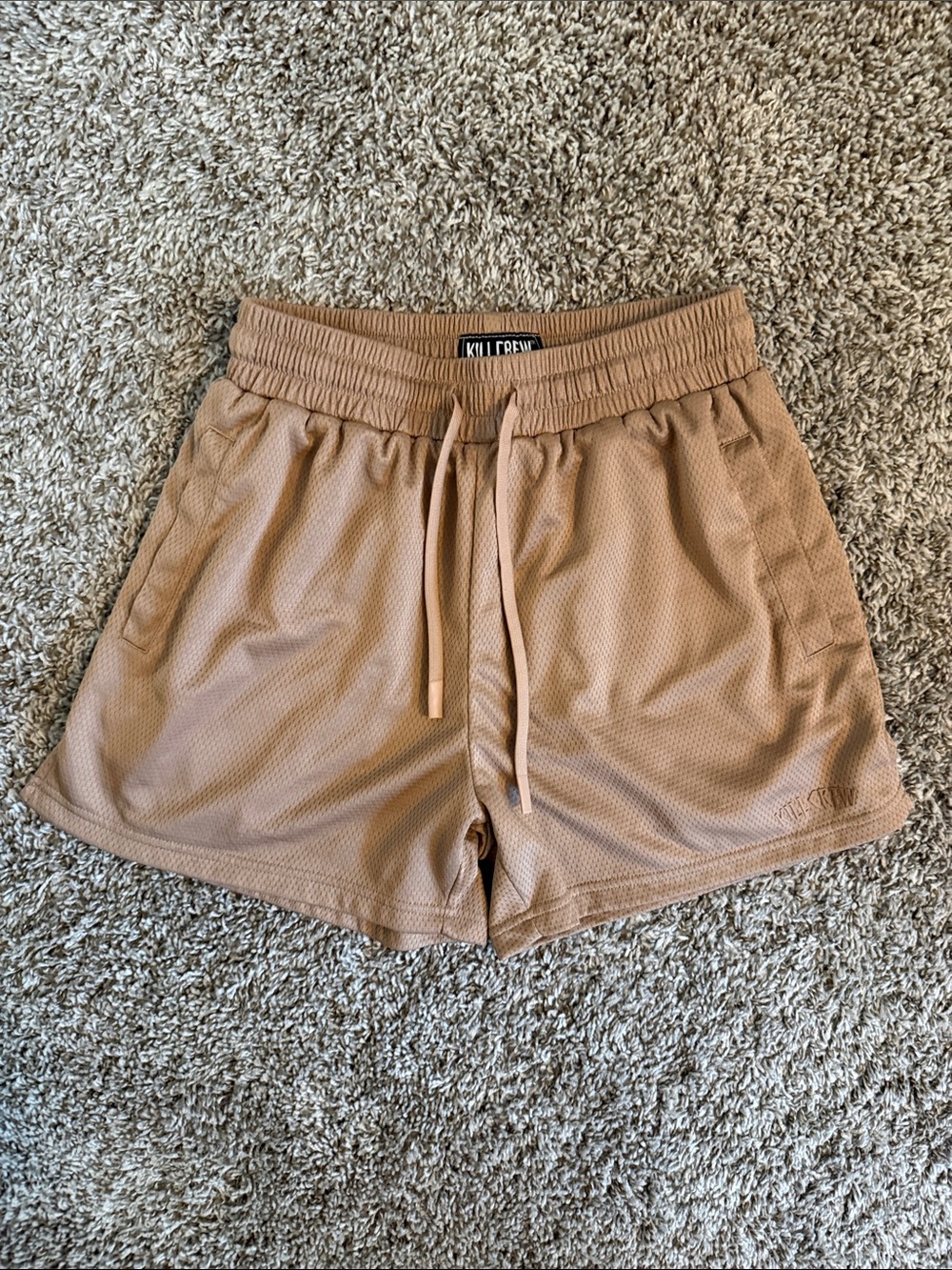 Kill Crew ‘SIMPLE MUAY THAI SHORTS (MID THIGH CUT) LIGHT SAND’